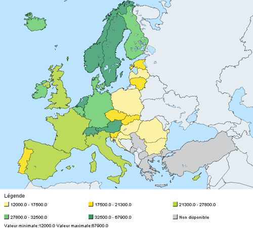 pib valeur spa par habitant-pays europe